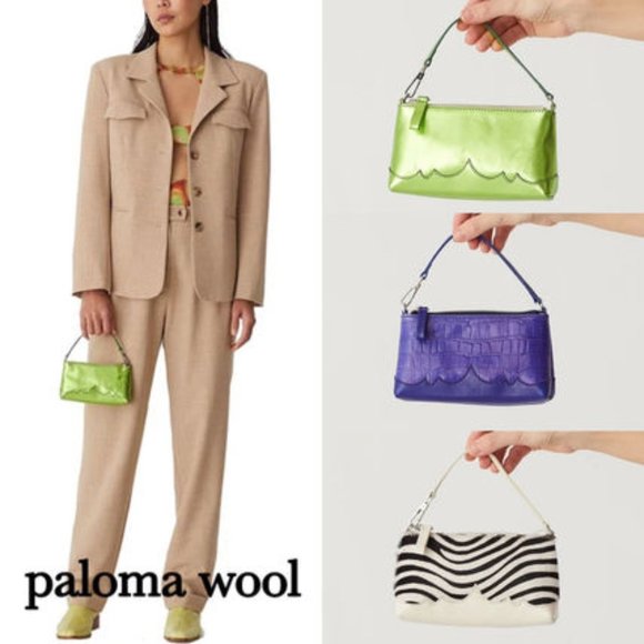 Paloma Wool Milo green leather bag NWT - Picture 2 of 15